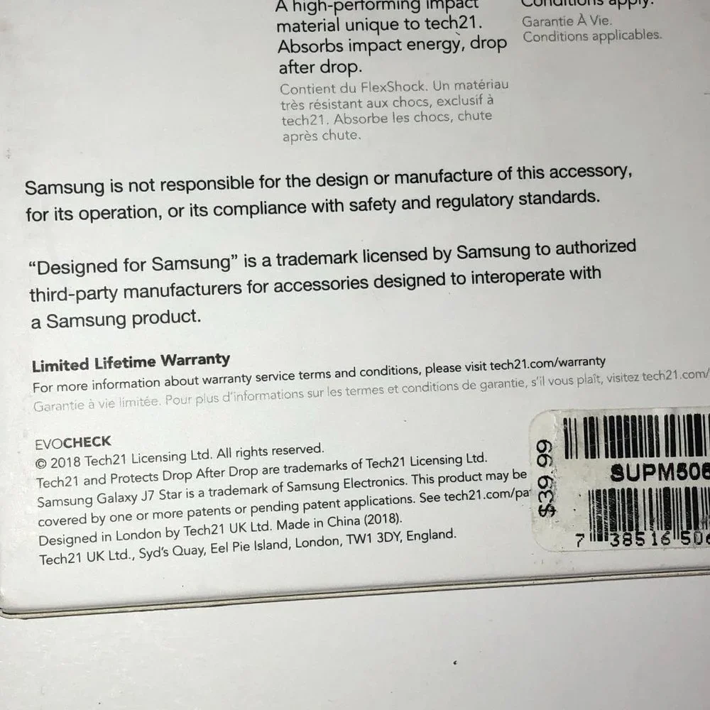 NEW - Samsung Galaxy J7 Star Ultra Thin Flex Shock Phone Case New in Box